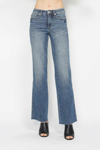 MID RISE TUMMY CONTROL VINTAGE STRAIGHT MEDIUM WASH JUDY BLUE DENIM