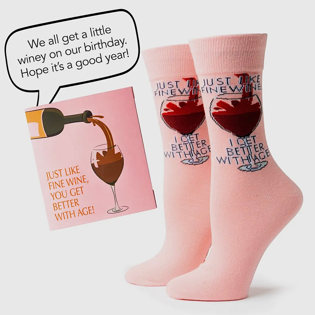 TWO LEFT FEET IT'S YO BIRTHDAY GIFT - CARD & SOCK SET