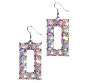 AB Rectangle Prismatic Crystal Earrings