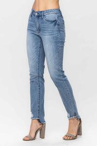 MEDIUM WASH MID RISE COOL DENIM SUSTAINABLE RELAXED JUDY BLUE DENIM