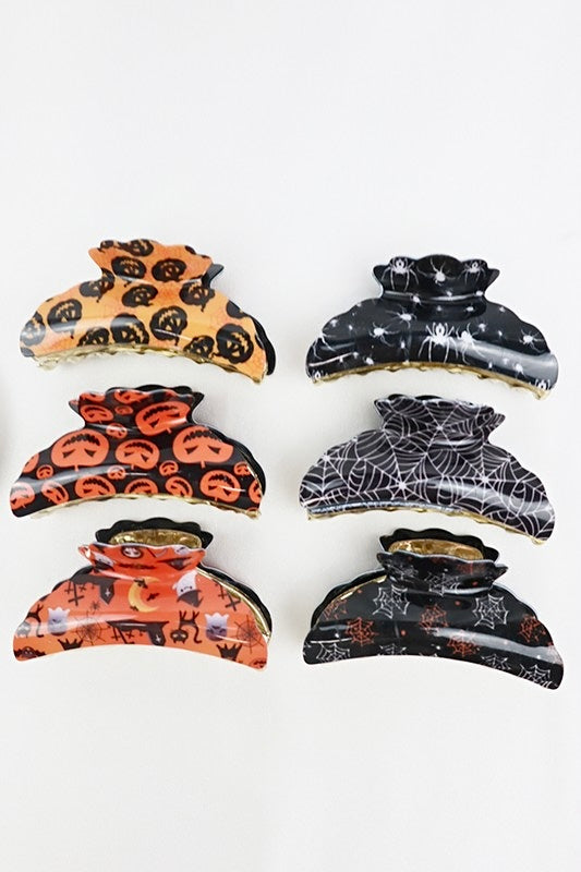 HALLOWEEN PRINTED CLAW HAIR CLIPS- SALE