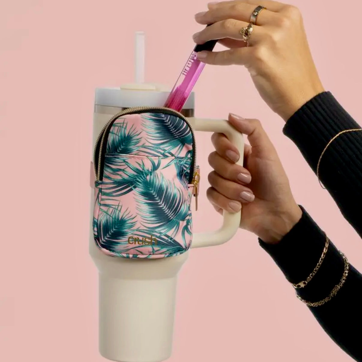 CRUSH WATER BOTTLE TUMBLER POUCH PLEASE HOLD