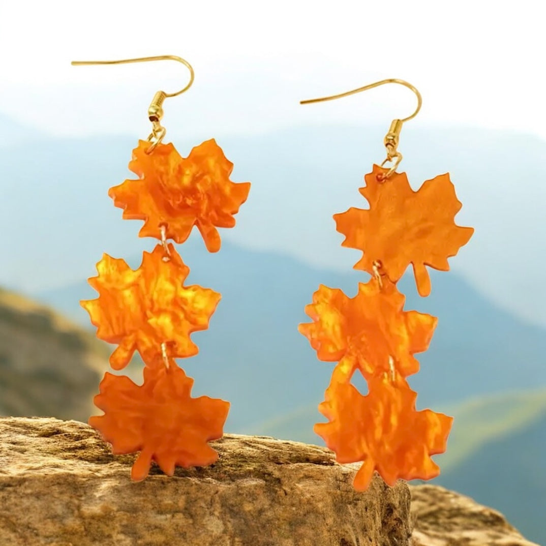 MAPLE LEAF ACRYLIC EARRINGS *PROMO*