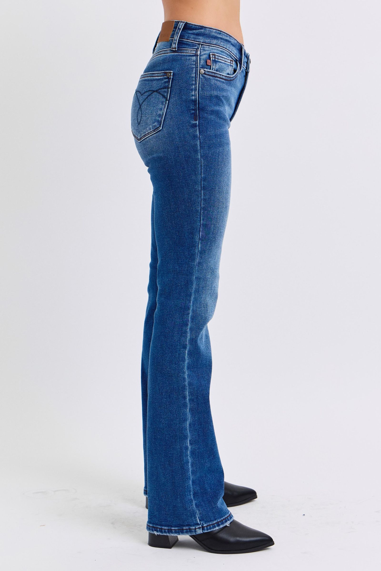 MID RISE THERMAL BOOTCUT DARKWASH JUDY BLUE DENIM