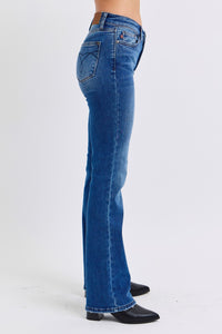 MID RISE THERMAL BOOTCUT DARKWASH JUDY BLUE DENIM