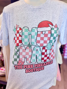 SHOP SMALL THE PINK PINEAPPLE BOUTIQUE CUSTOM CHECKERED TEE