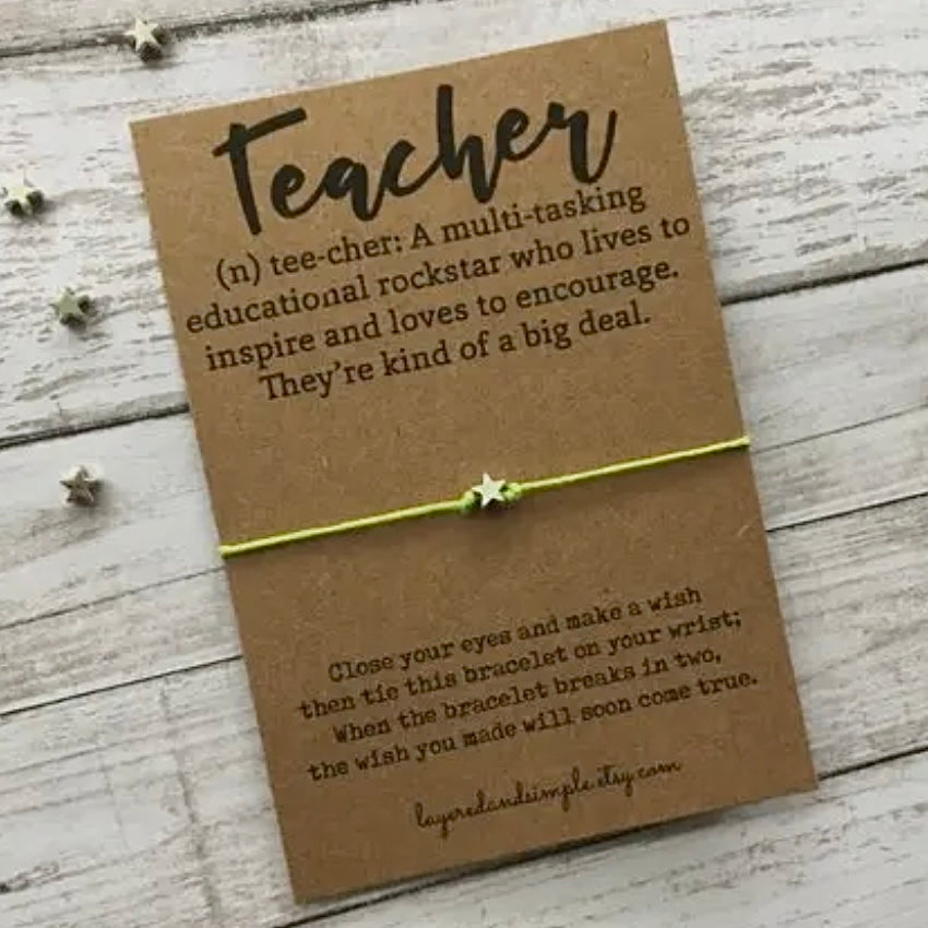 Teacher Appreciation Wish Bracelet PURPLE