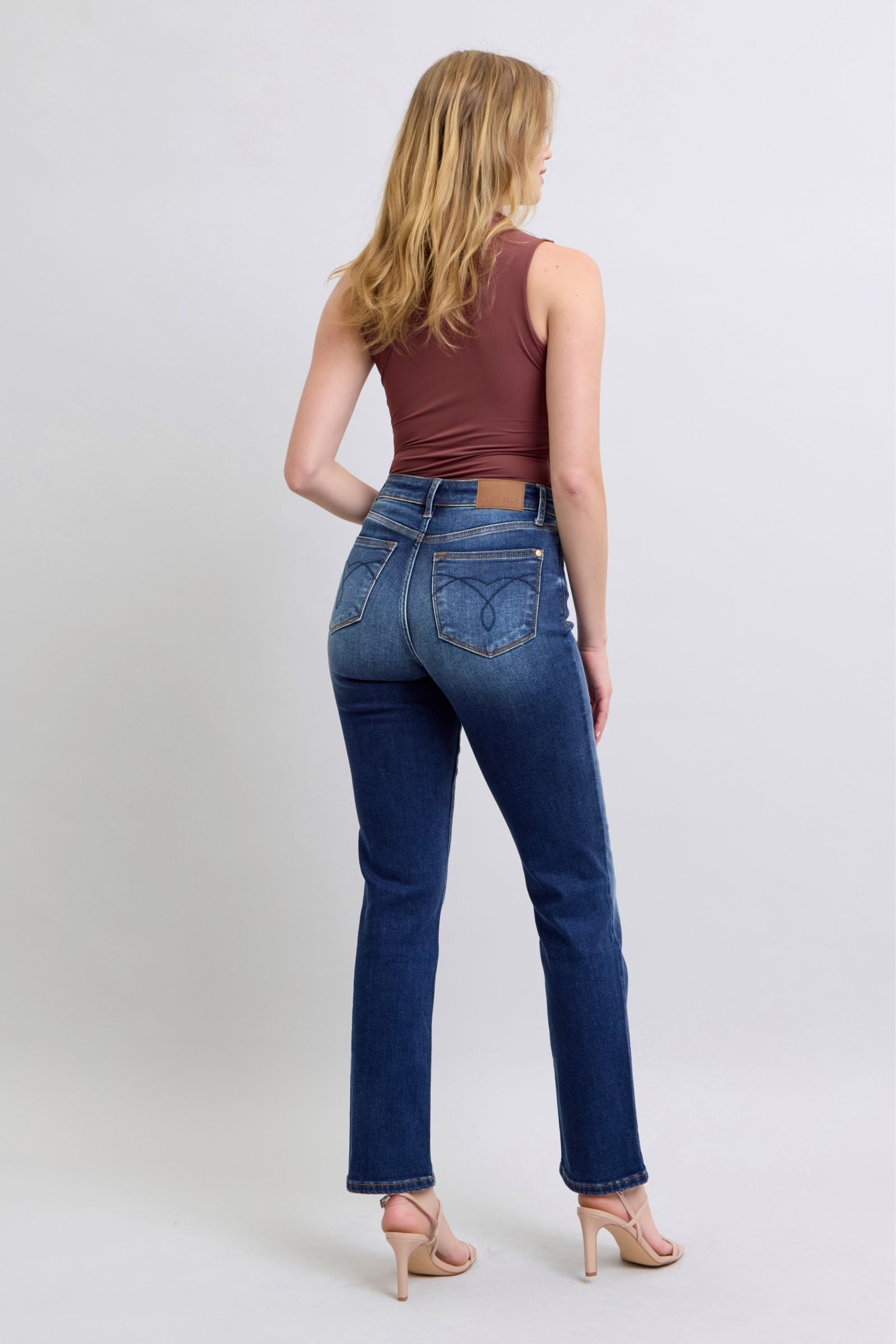 DARKWASH VINTAGE WASH THERMAL STRAIGHT LEG JUDY BLUE DENIM