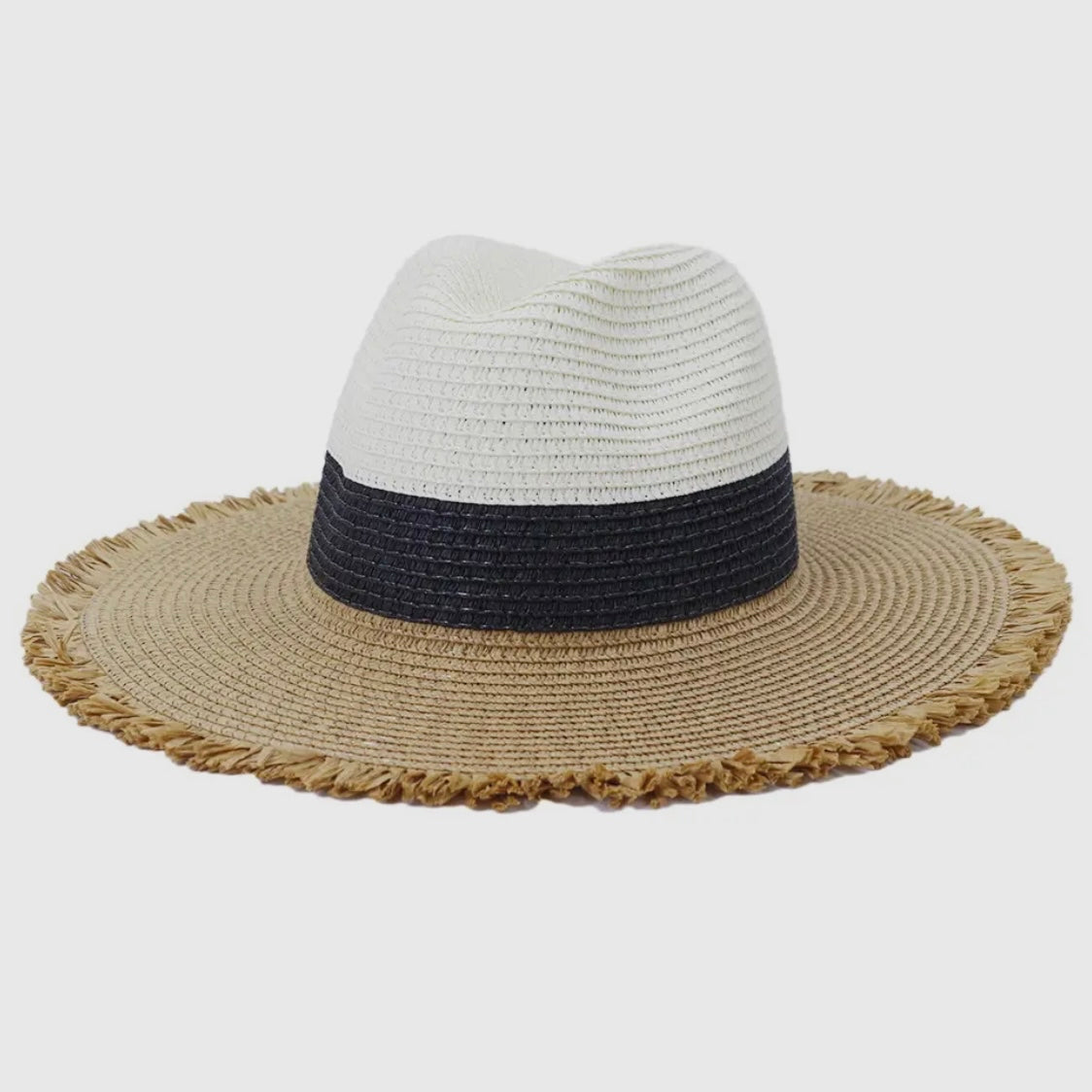 Outdoor Edge Color Matching Straw Hat White Khaki