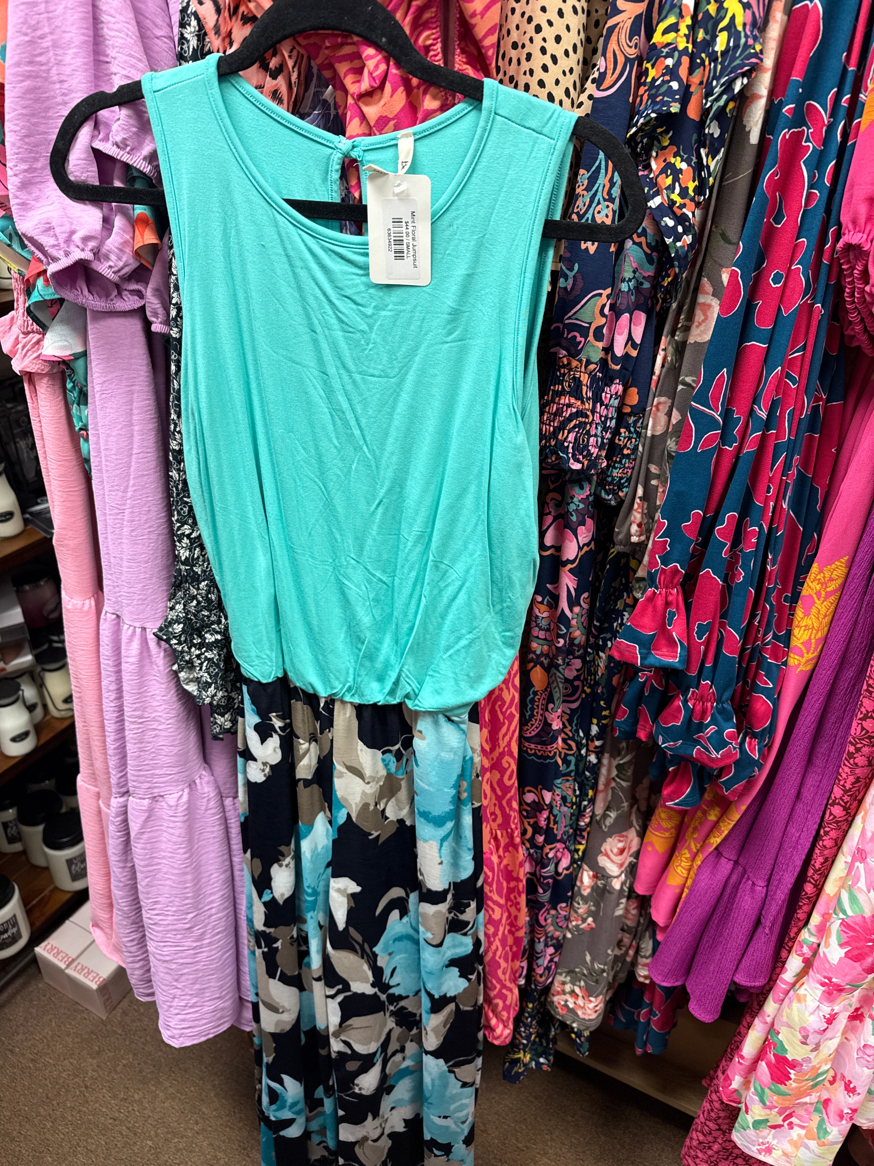 Mint Floral Jumpsuit- SALE