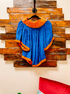 As is! Orange Blue Crochet Off Shoulder Top- MUST READ DESCRIPTION- You are agreeing to have read the description, when you buy this item! AS IS!!! $5!!!