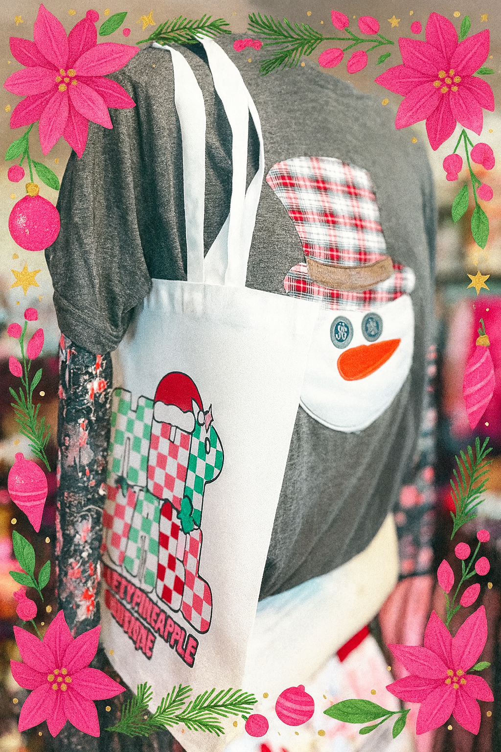 SHOP SMALL CUSTOM CANVAS TOTE BAG THE PINK PINEAPPLE BOUTIQUE