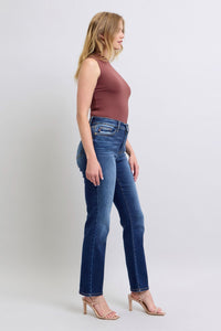 DARKWASH VINTAGE WASH THERMAL STRAIGHT LEG JUDY BLUE DENIM