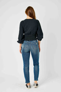 HIGH WAIST TUMMY CONTROL SLIM DARKWASH JUDY BLUE DENIM-PLUS