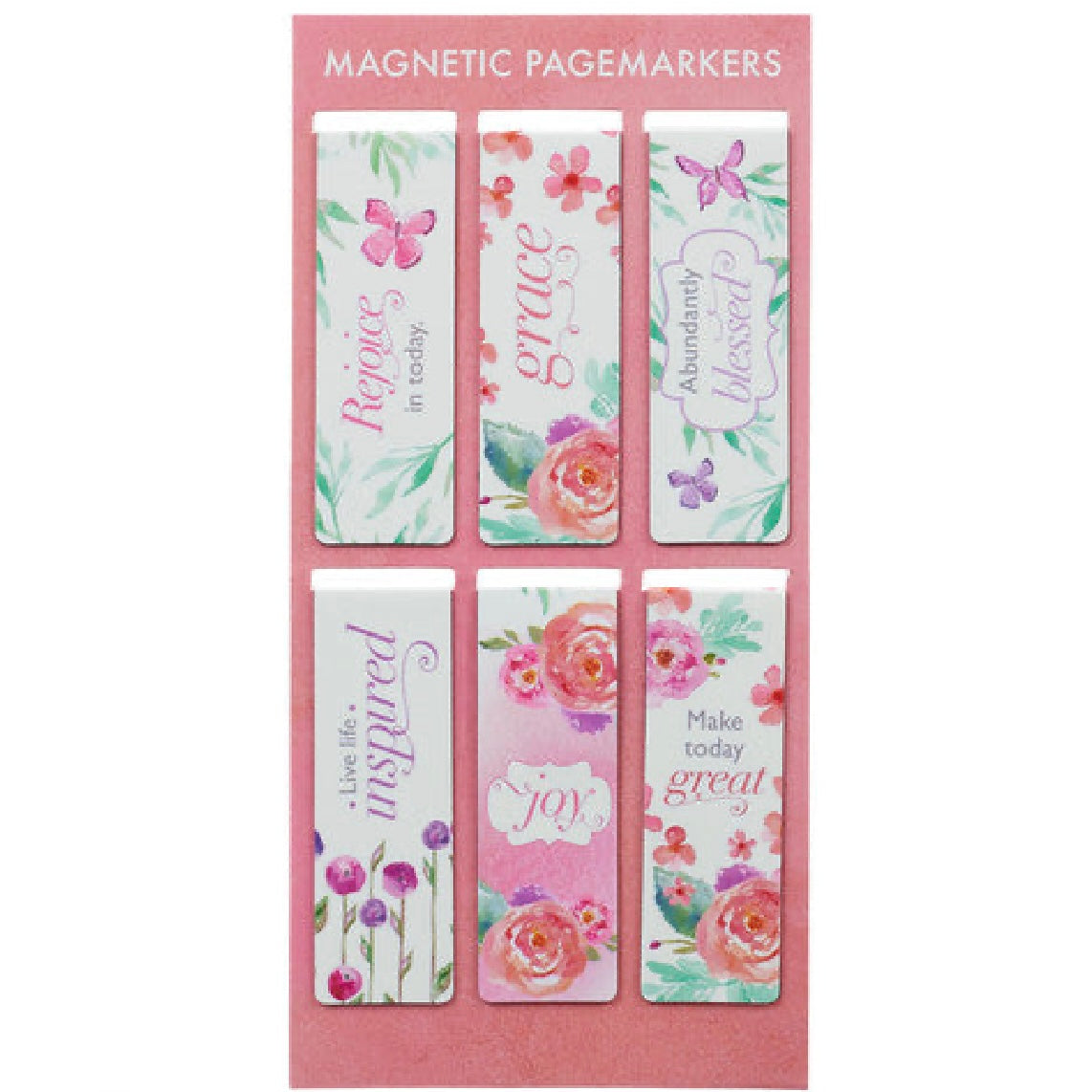 MAGNETIC BOOKMARKS WITH INSPIRATIONAL SAYINGS - SET OF 6