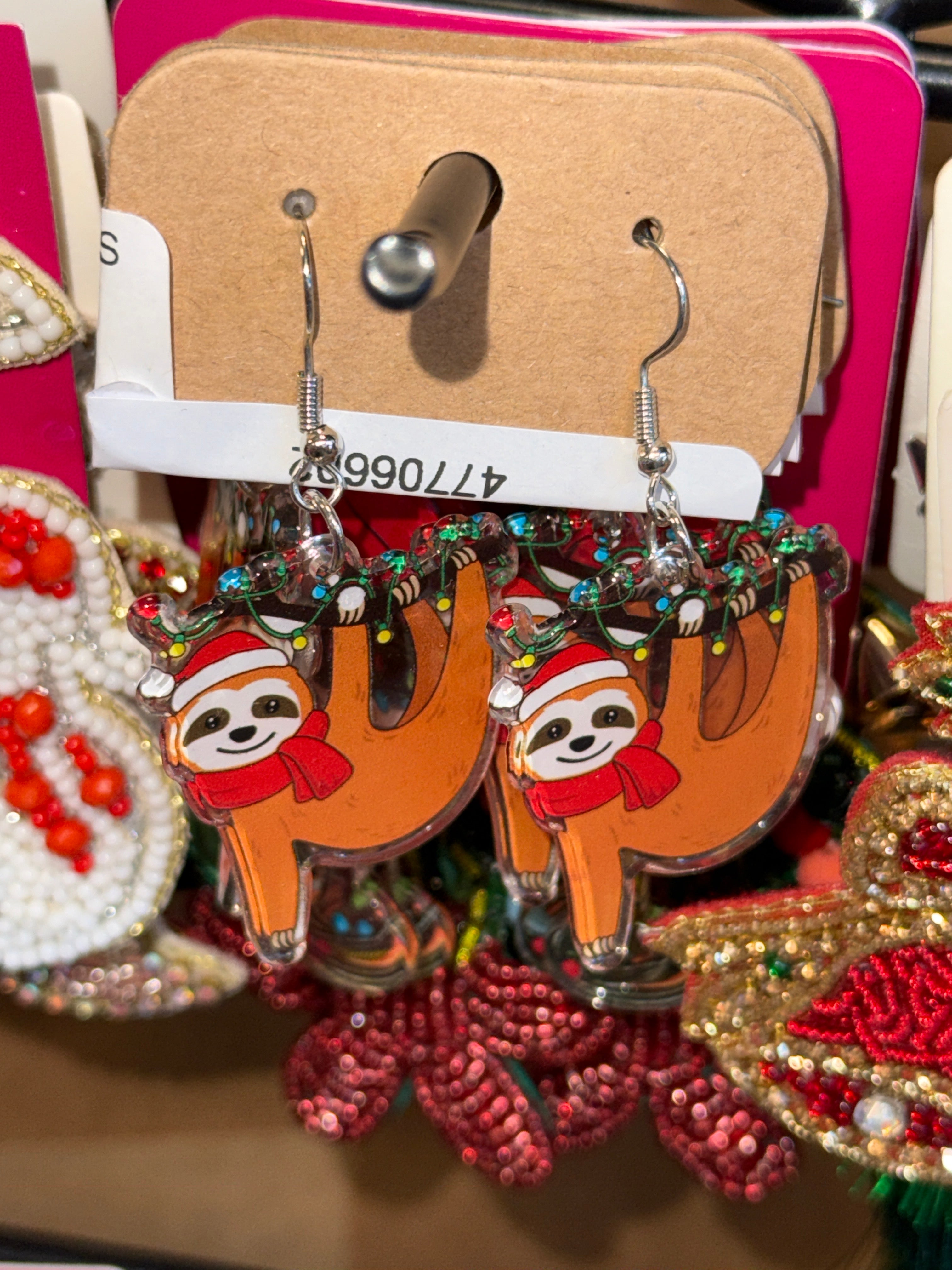 SLOTH CHRISTMAS EARRINGS
