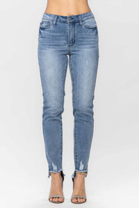 MEDIUM WASH MID RISE COOL DENIM SUSTAINABLE RELAXED JUDY BLUE DENIM