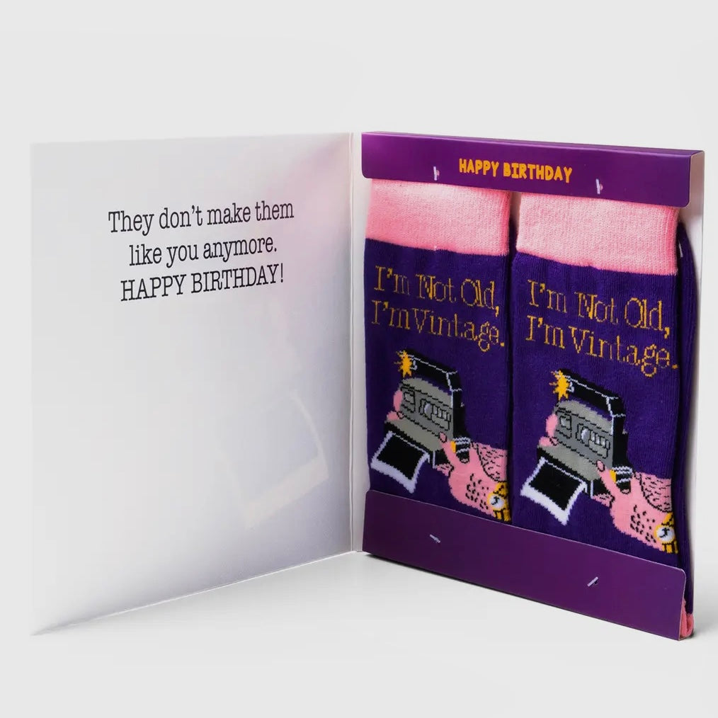 TWO LEFT FEET IT'S YO BIRTHDAY GIFT - CARD & SOCK SET
