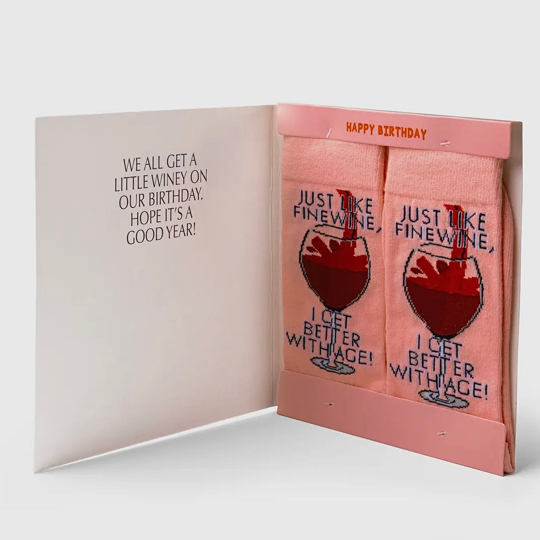 TWO LEFT FEET IT'S YO BIRTHDAY GIFT - CARD & SOCK SET