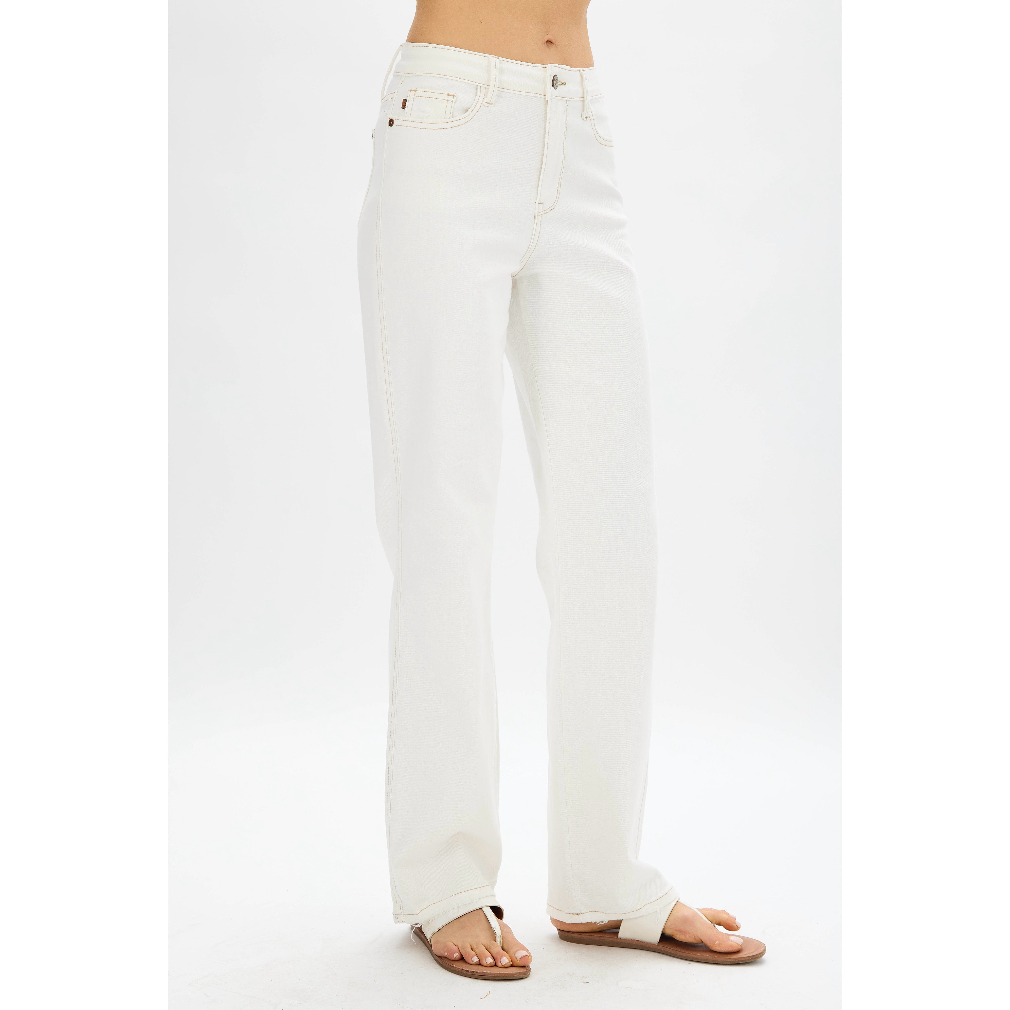 WHITE JUDY BLUE STRAIGHT FIT HIGH WAIST DENIM- SIZE 22w