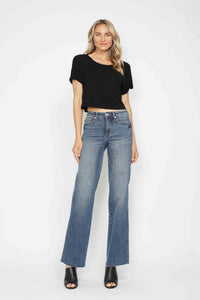 MID RISE TUMMY CONTROL VINTAGE STRAIGHT MEDIUM WASH JUDY BLUE DENIM