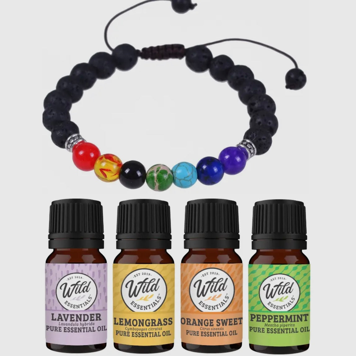 Aromatherapy Bracelet Diffuser & 4 Essential Oils