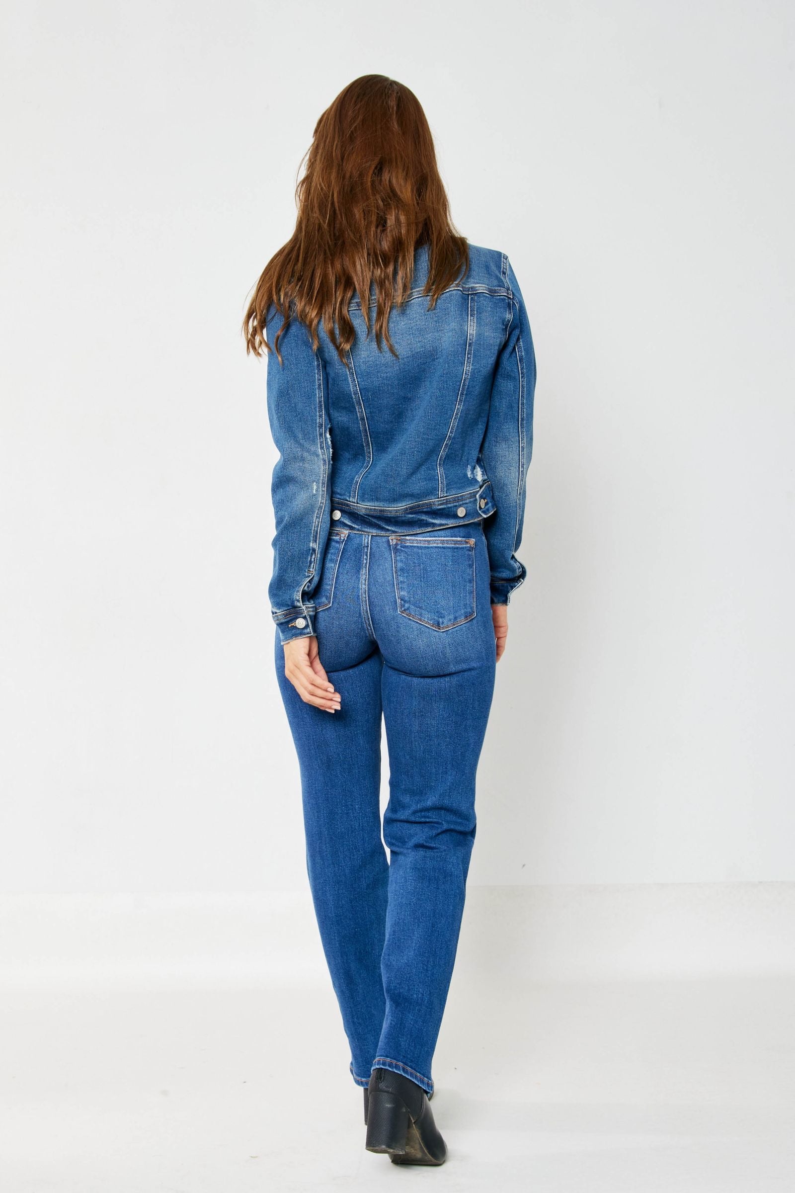 High Waist Medium Wash Hidden Button Fly Dad Jeans Judy Blue Denim-PLUS SIZES 16W & 20W left.