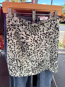 Sage Leopard Skirt- MEDIUM