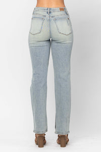 Judy Blue Distressed Lightwash Straight Leg High Waist Denim- SIZE 15 left.