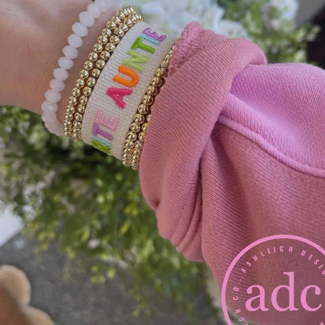 FAVORITE AUNTIE WOVEN CANVAS BRACELET ASHLEIGH DESIGN