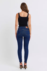 MID RISE TUMMY CONTROL CLASSIC SKINNY DARK WASH JUDY BLUE DENIM