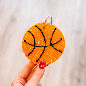 Basketball Mango Papaya Embellished Freshie