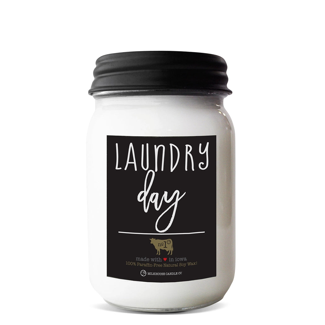 13 OZ MASON JAR LAUNDRY DAY MILKHOUSE CANDLE CO