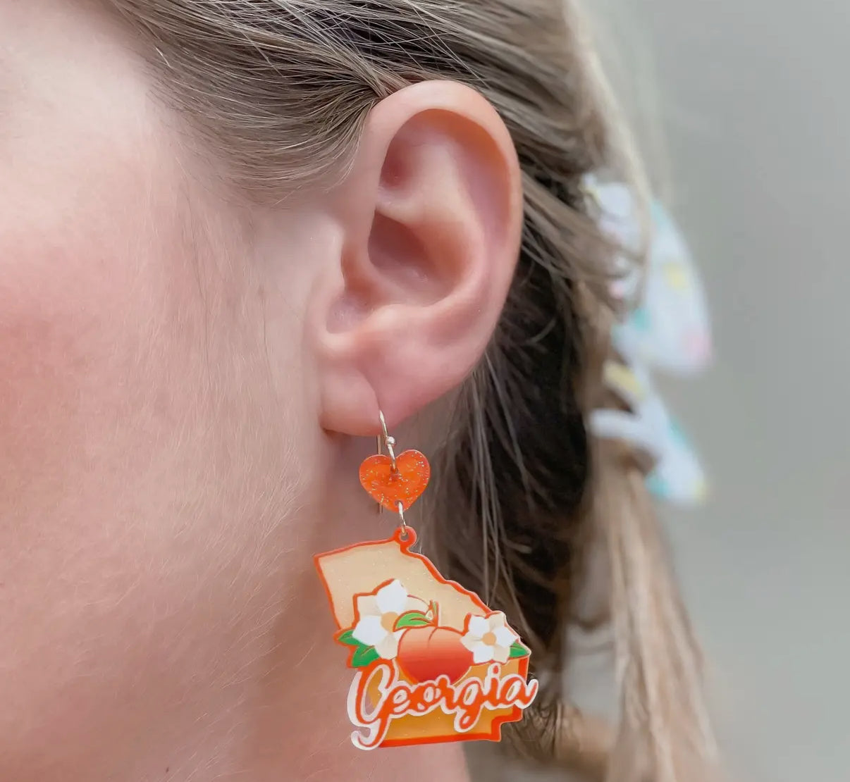 GEORGIA STATE ICON DANGLE EARRINGS BY P.O.