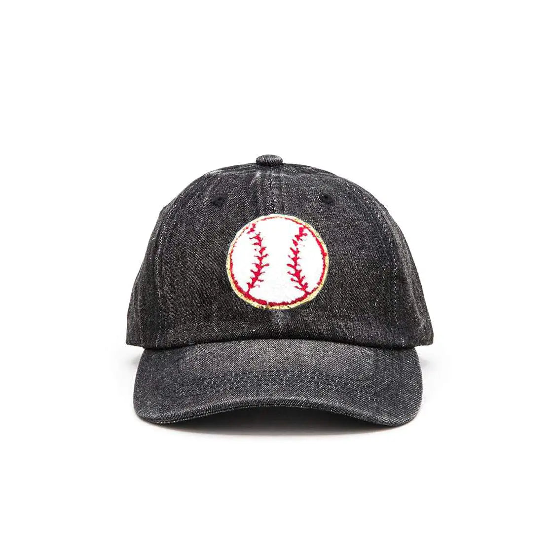 CHENILLE BASEBALL PATCH DENIM BALL CAP HAT
