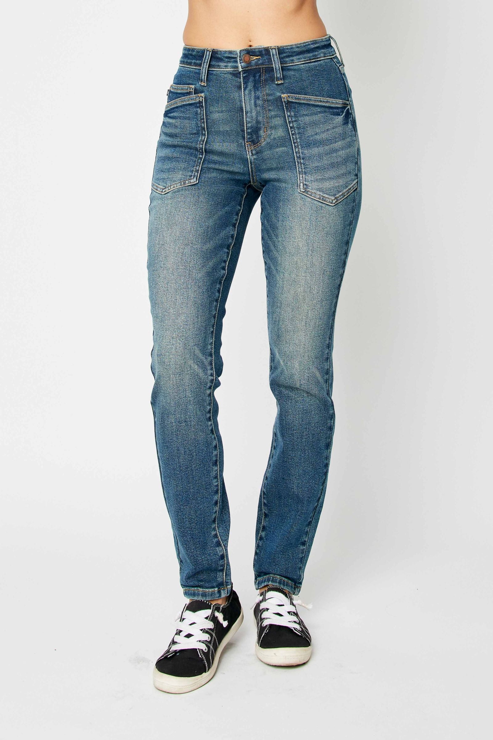 DARKWASH HIGH WAIST CLASSIC RELAXED JUDY BLUE DENIM-PLUS