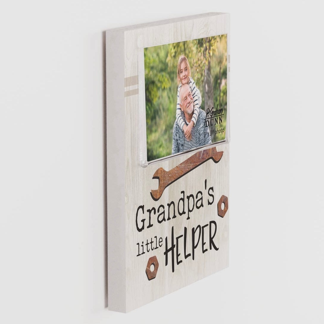 Grandpa's Little Helper Photo Frame 2x3 Photo Magnetic Or Stand Up