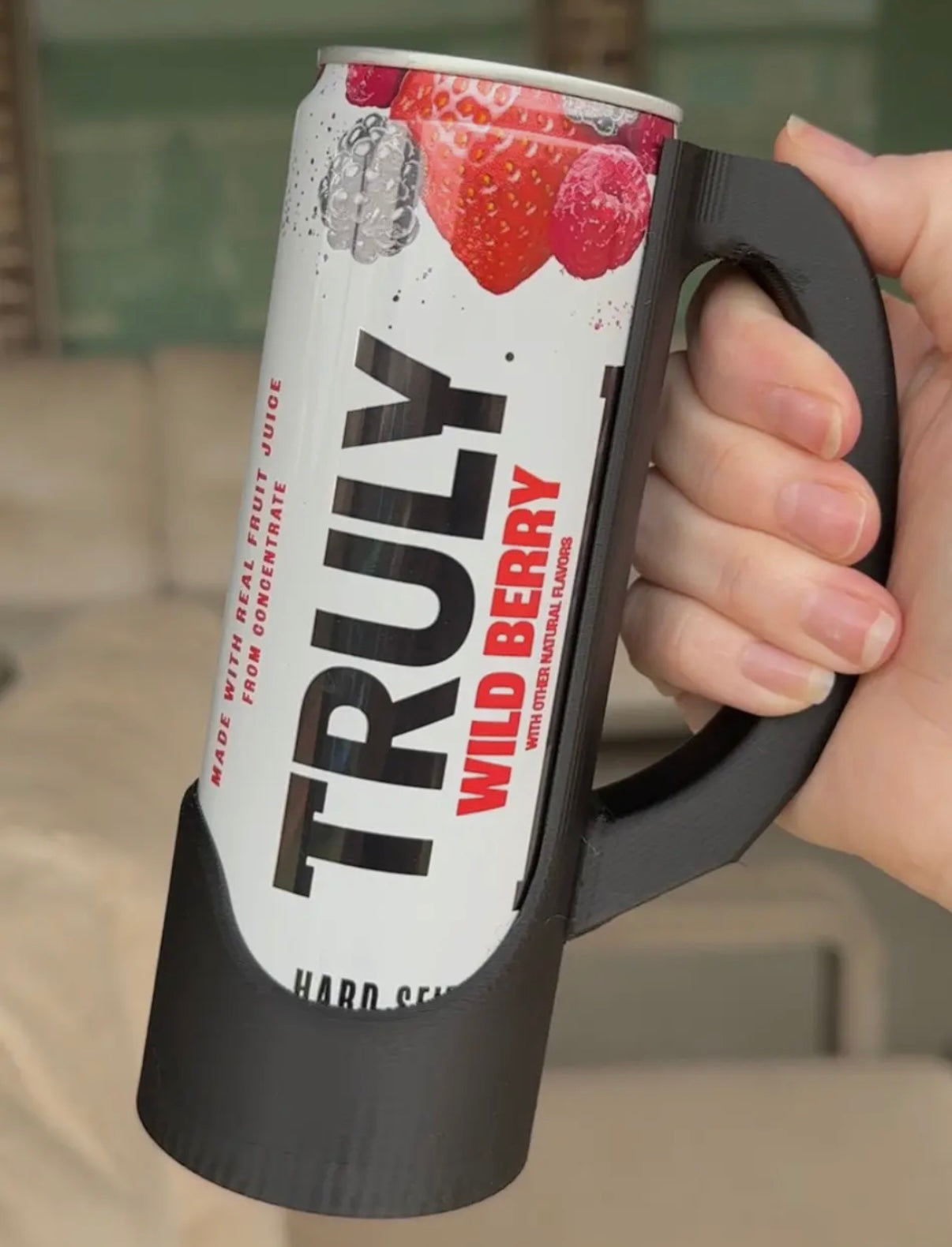 2 PIECE SET - THE "ORIGINAL SIPZEY" 12OZ SKINNY CAN HOLDER *HANDLE* & MATCHING SKINNY CAN *LID* MADE IN USA!