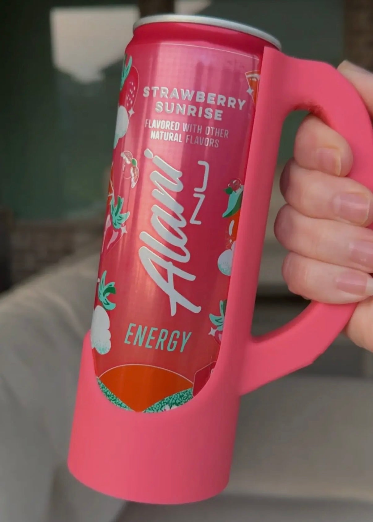 2 PIECE SET - THE "ORIGINAL SIPZEY" 12OZ SKINNY CAN HOLDER *HANDLE* & MATCHING SKINNY CAN *LID* MADE IN USA!