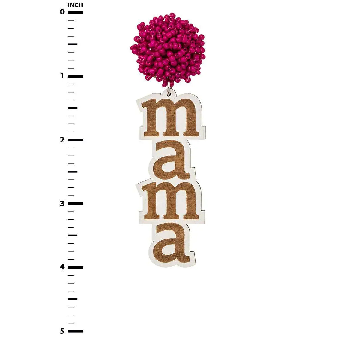 SEEDBEAD CLUSTER MAMA WOOD TWO TONE DANGLE EARRINGS