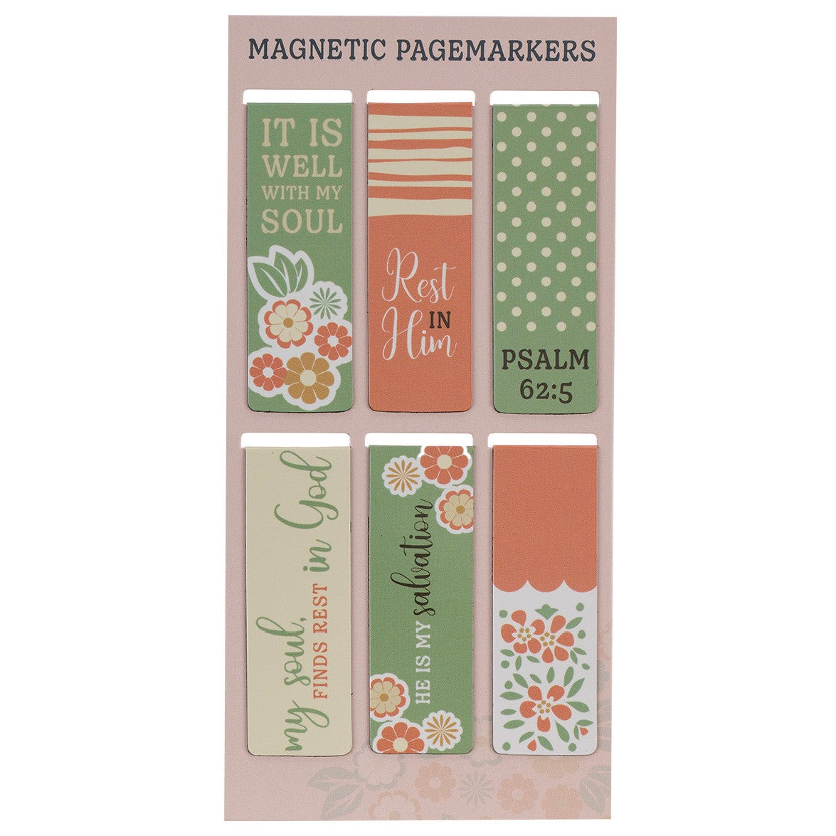 MAGNETIC BOOKMARKS WITH INSPIRATIONAL SAYINGS - SET OF 6