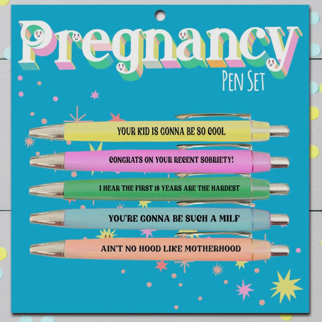 FUN CLUB SET OF 5 PENS WITH SAYINGS