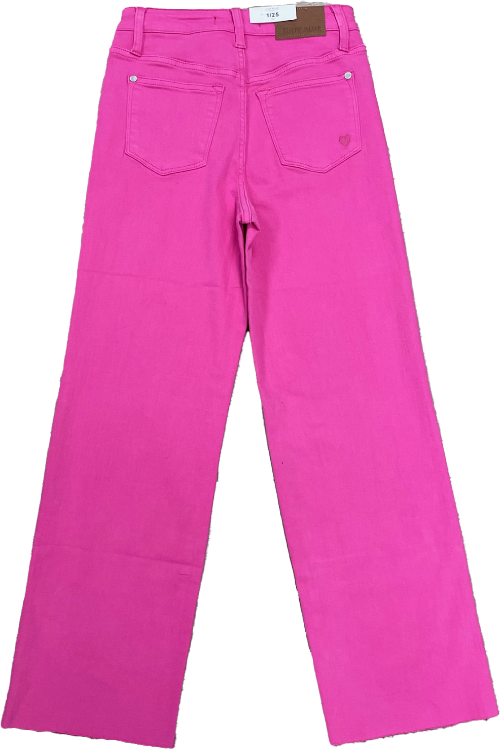 HOT PINK JUDY BLUE HIGH WAIST GARMENT DYED 90S STRAIGHT DENIM- SALE- SIZES 9/29, 11/30 & 15/32 LEFT