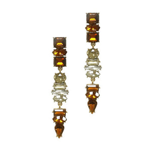 Amber Cascade Crystal Drop Earrings