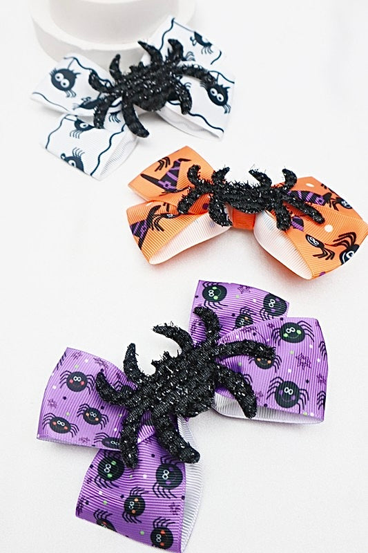 SPARKLY SPIDER HAIR BOW CLIP FOR HALLOWEEN- SALE