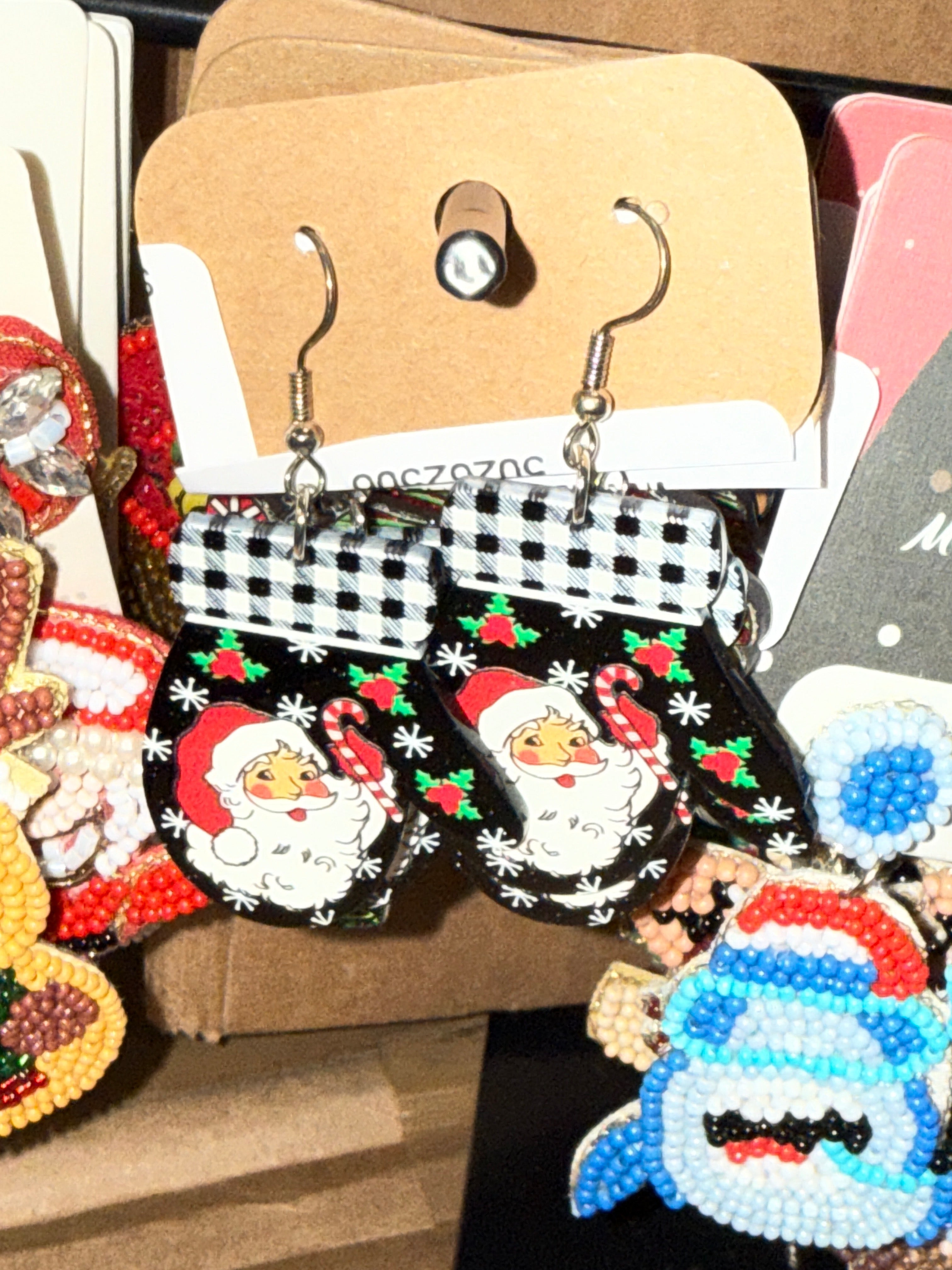 SANTA MITTEN EARRINGS