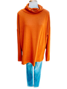 Rust Collared Buttoned Sweater -PLUS 2X AS IS, SLIGHT FADING ON NECKLINE