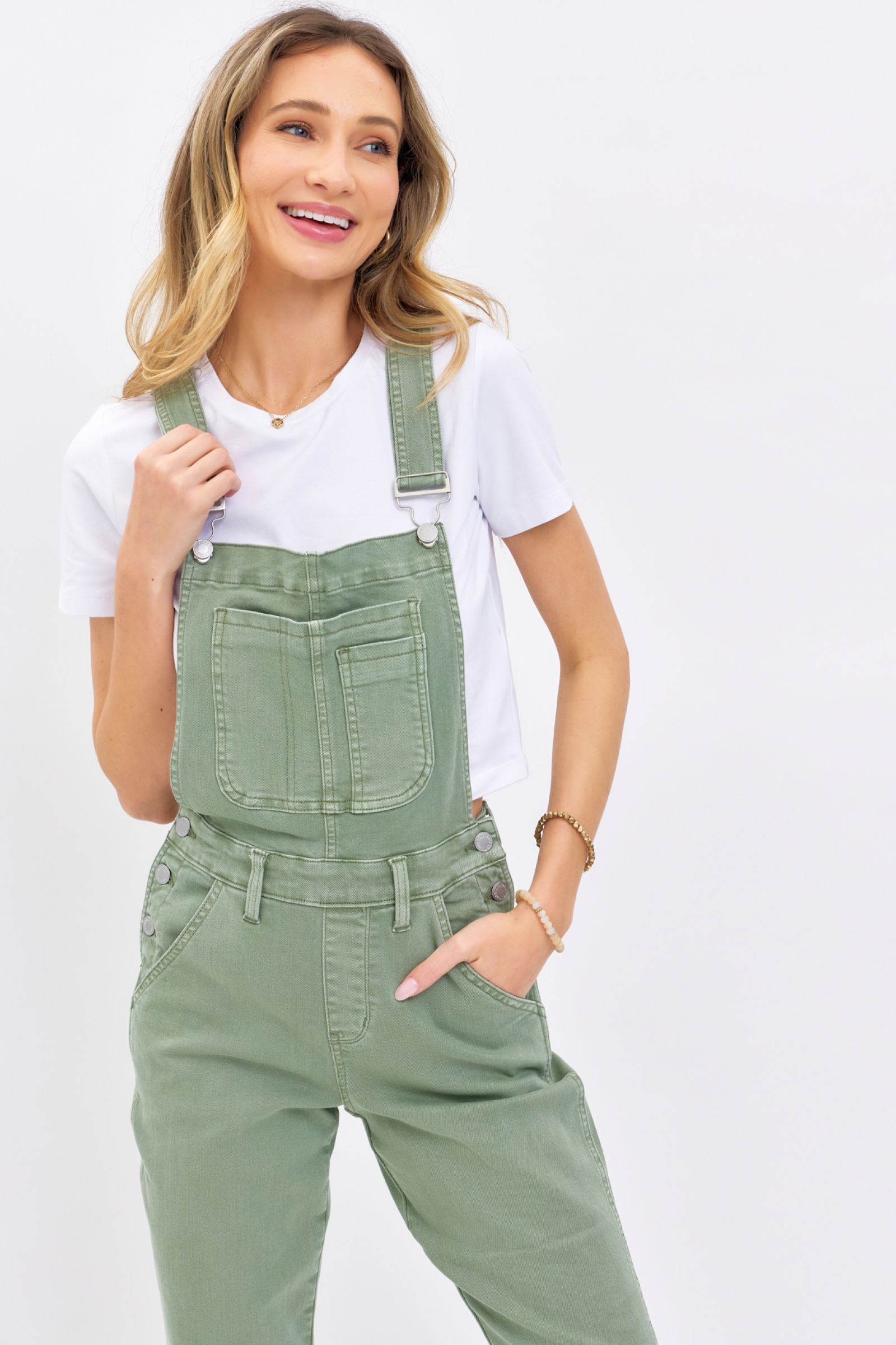 JUDY BLUE SAGE HIGH WAIST GARMENT DYED OVERALLS BOYFRIEND FIT DENIM