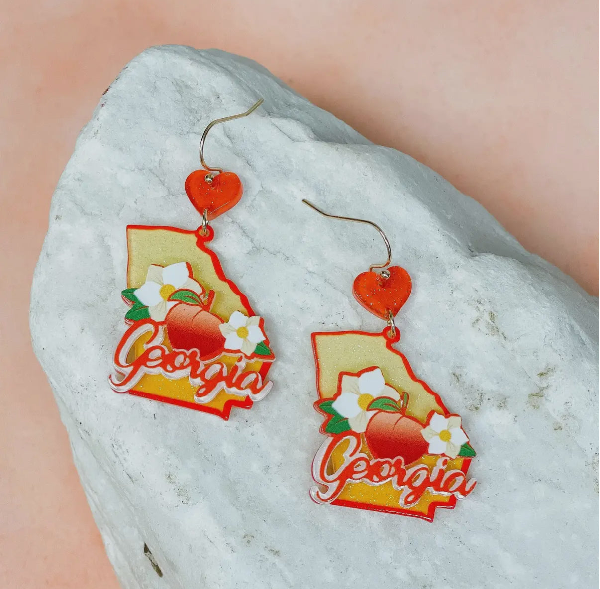 GEORGIA STATE ICON DANGLE EARRINGS BY P.O.