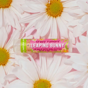 CRAZY RUMORS 100% NATURAL FLAVORED LIP BALM- LEAPING BUNNY- PLUM APRICOT CHAPSTICK FOR EASTER - SALE